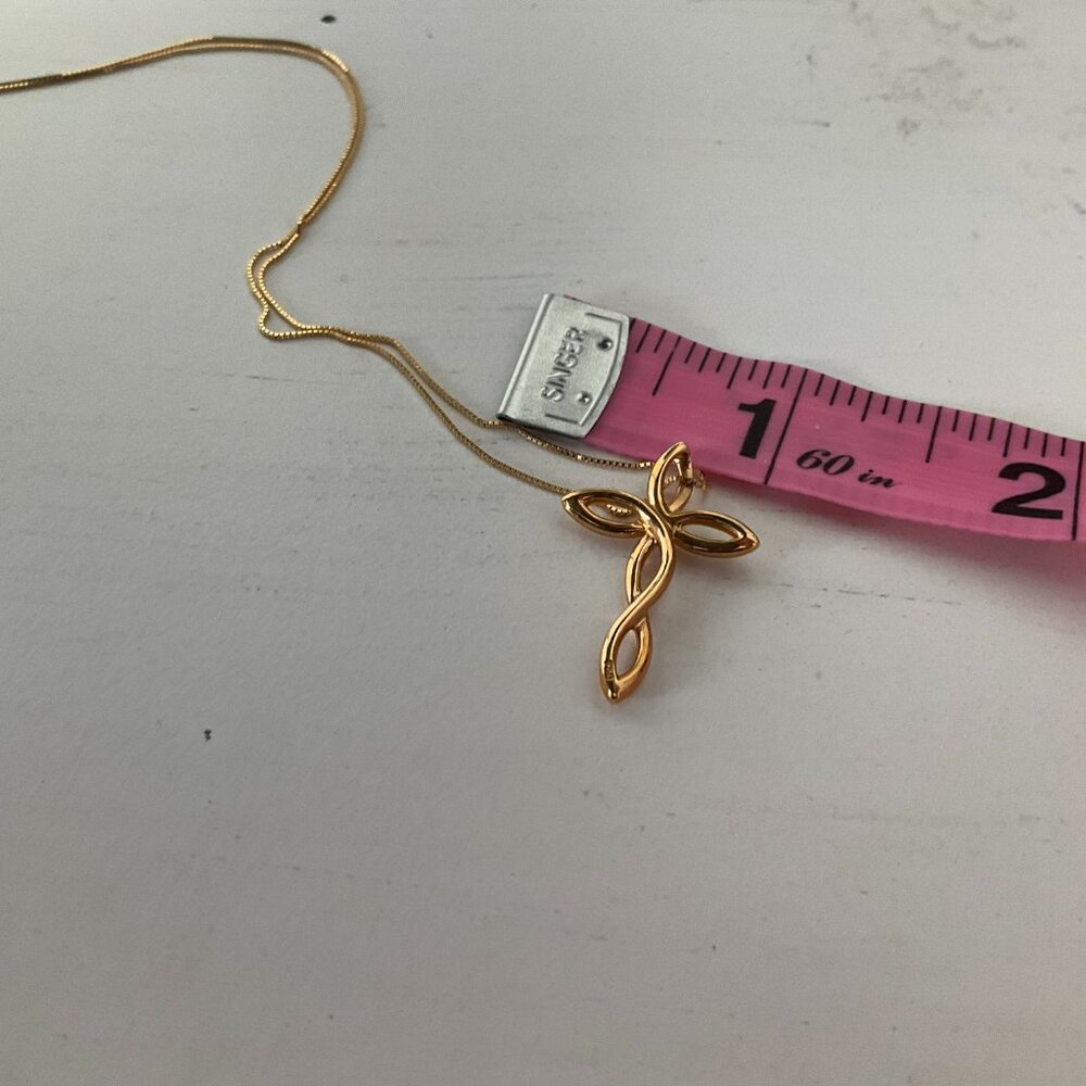 Unique 18k Solid Gold Infinity Cross With Chain N… - image 4